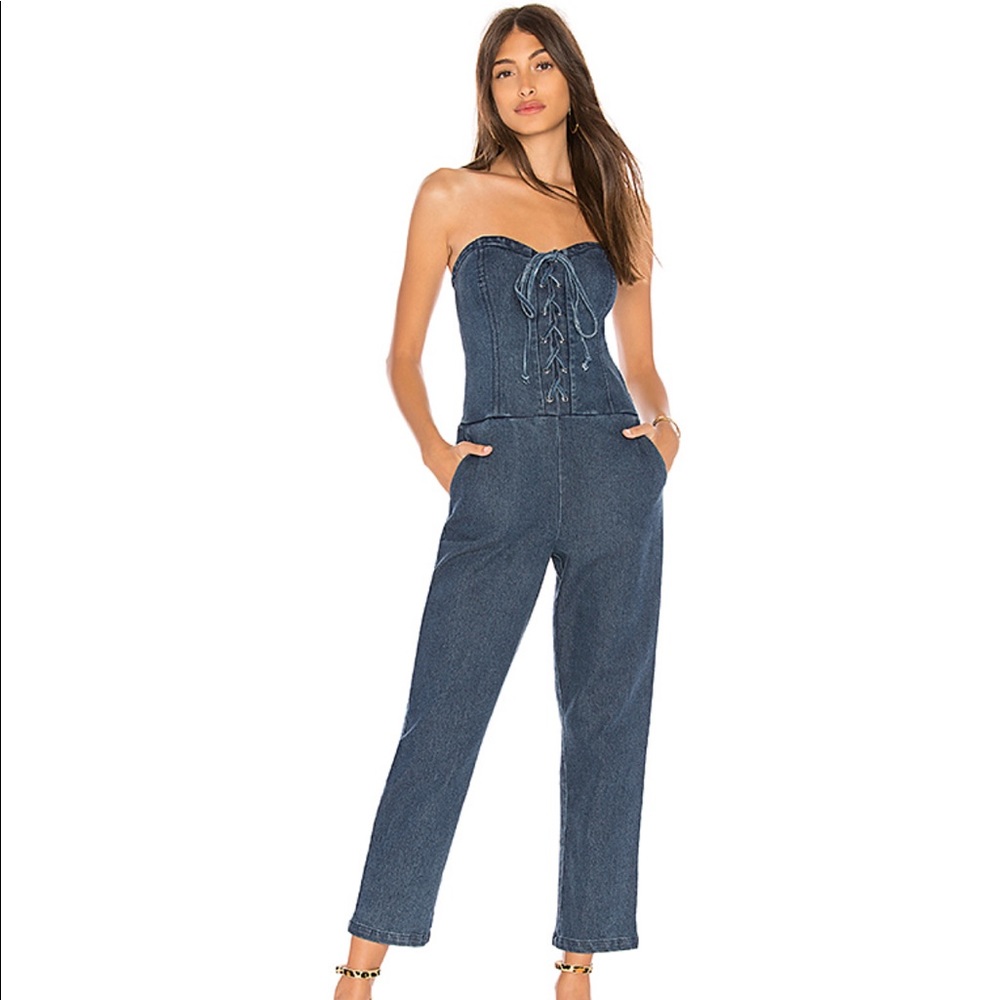 NWT Marled by Olivia Culpo denim jumpsuit
